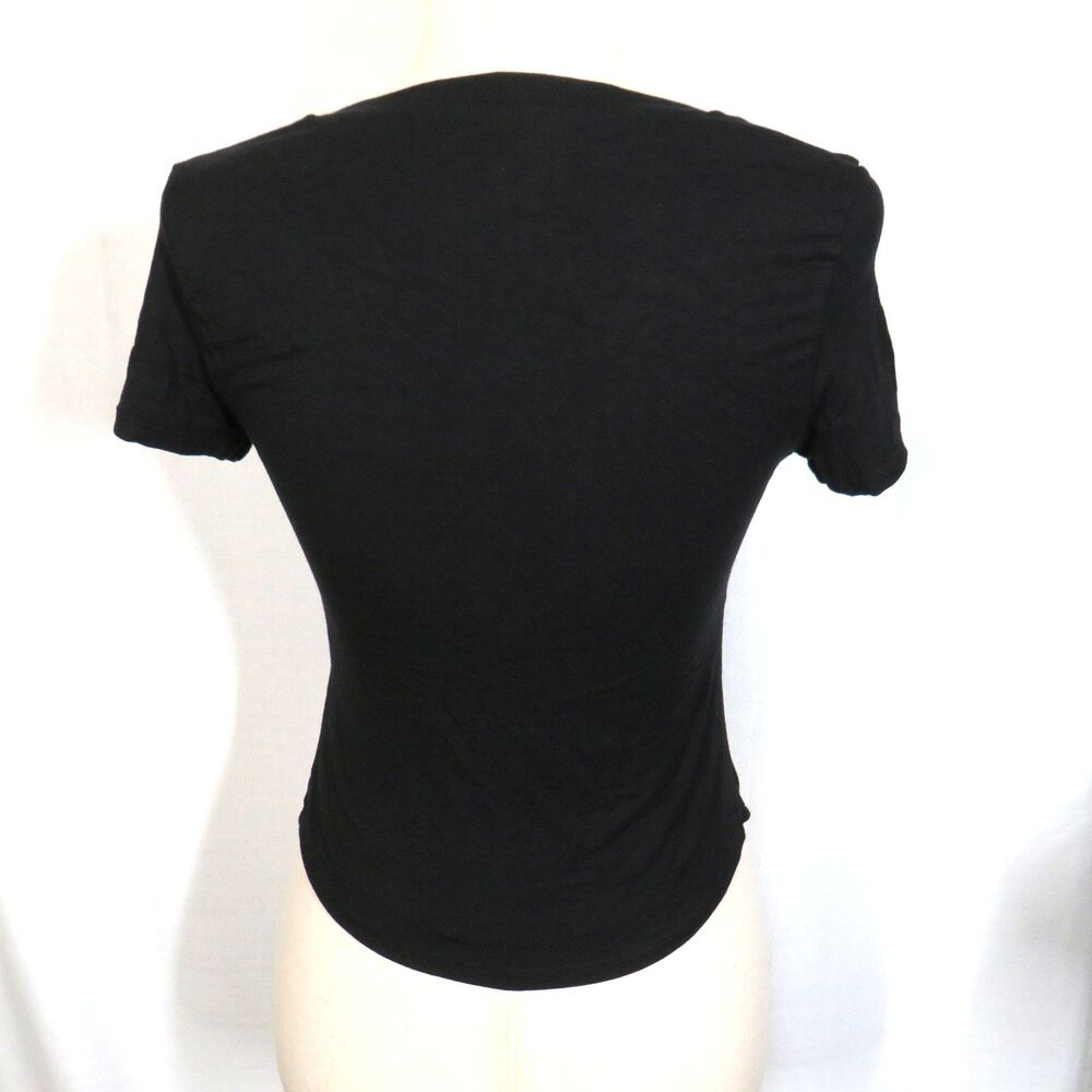 Halara Black Soft Stretchy Curved Hem Fitted Tee Size Small - Picture 7 of 7
